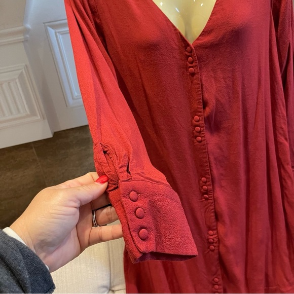 MADEWELL Size S Brick Red Shirt Dress - Picture 5 of 8